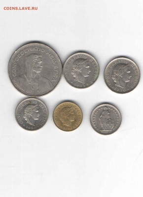 Швейцария, набор из 5 монет, до 22.00 мск 22.09 - швейцария 1 (2)