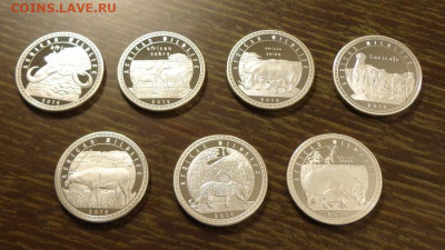 ЗАМБИЯ - набор ЖИВОТНЫЕ 7 шт. 2014, до 22.09, 22.00 - Замбия - набор животные 7 шт.