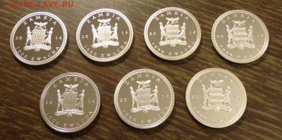 ЗАМБИЯ - набор ЖИВОТНЫЕ 7 шт. 2014, до 22.09, 22.00 - Замбия - набор животные 7 шт..1