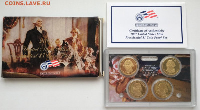 Набор США 1$ 2007 Президенты ПРУФ Proof коробка сертификат - yw_sC3V2w60 (1)