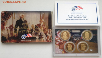 Набор США 1$ 2009 Президенты ПРУФ Proof коробка сертификат - Gp3ftVlu77k