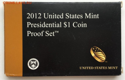 Набор США 1$ 2012 Президенты ПРУФ Proof коробка сертификат - XzBxIhhLqYM