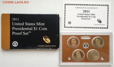 Набор США 1$ 2011 Президенты ПРУФ Proof коробка сертификат - WTeybSQmYC4