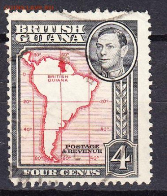 Колонии Британская Гвиана 1938 1м 4 ц до 21 09 - 42
