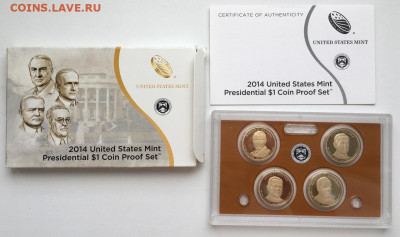Набор США 1$ 2014 Президенты ПРУФ Proof коробка сертификат - k7DhGCV1oss