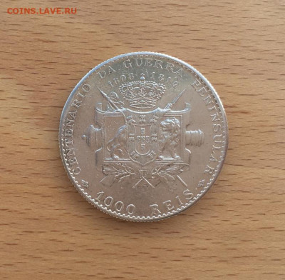 Крона Шайба Португалия 1000 рейсов 1910 Пиренейская война - krona_shajba_portugalija_1000_rejsov_1910_100_let_pirenejskoj_vojne_xf_serebro (2)