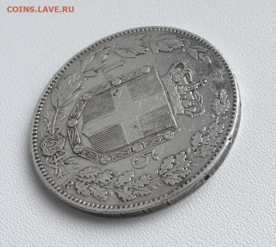 Крона Шайба Италия 5 лир 1879 Умберто I Серебро - krona_shajba_italija_5_lir_1879_umberto_i_vf_xf_serebro (3)