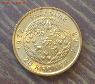 ДАНИЯ - 20 крон 40 лет на престоле до 25.09, 22.00 - Дания 20 кр 14 января_1