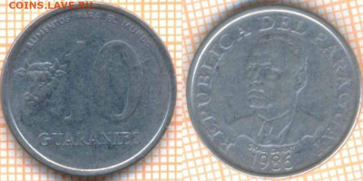 Парагвай 10 гуарани 1986 г., до 25.09.2020 г. 22.00 по Москв - Парагвай 10 гуарани 1986 1692