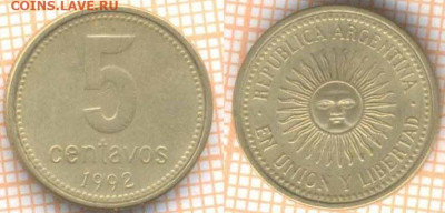 Аргентина 5 сентаво 1992 г., до 25.09.2020 г. 22.00 по Москв - Аргентина 5 сентаво 1992 1706
