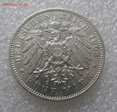 Королевство Саксония. Альберт. 5 МАРОК 1902 года. - Саксония1902 (4).JPG