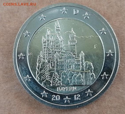2 Евро Германия Бавария до 24.09.20 22.00 - Германия Бавария 2012 реверс