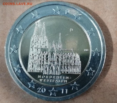 2 Евро Германия Вестфалия до 24.09.20 22.00 - Германия Вестфалия 2011 реверс