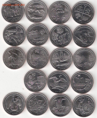 США Квотеры-парки номера 33-51 двор D 11шт ФИКС - США Квотеры-парки D 19шт р ФИКС