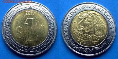 Мексика - 1 песо 2017 года (БИМ) до 29.09 - Мексика 1 песо, 2017