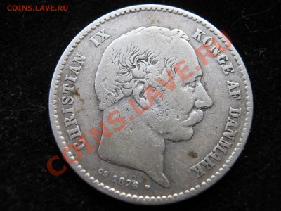 ДАНИЯ 1 крона 1876 г. Серебро. - Изображение 10339