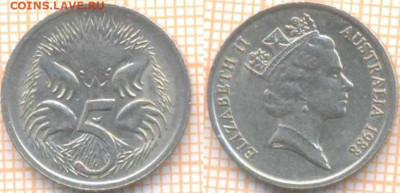 Австралия 5 центов 1988 г., до 29.09.2020 г. 22.00 по Москве - Австралия 5 центов 1988 1774