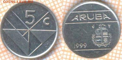 Аруба 5 центов 1999 г., до 30.09.2020 г. 22.00 по Москве - Аруба 5 центов 1999 1783