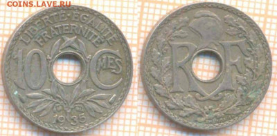 Франция 10 сантимов 1935 г., до 30.09.2020 г. 22.00 по Москв - Франция 10 сантимов 1935 1795