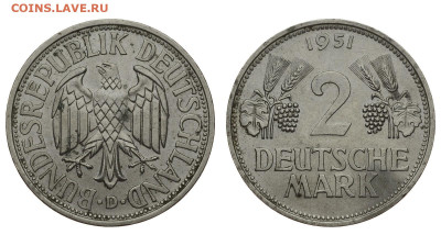 Германия. 2 марки 1951 г. D. До 03.10.20. - DSH_8239.JPG
