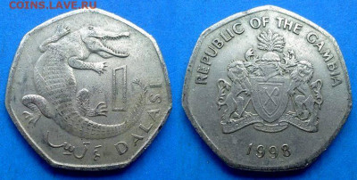 Гамбия - 1 даласи 1998 года (Крокодил) до 4.10 - Гамбия 1 даласи, 1998