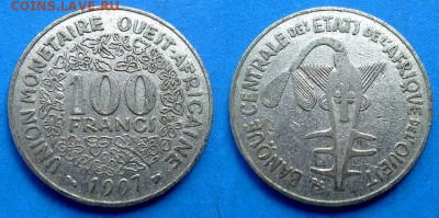 Западная Африка - 100 франков 1997 года до 4.10 - Западная Африка 100 франков, 1997