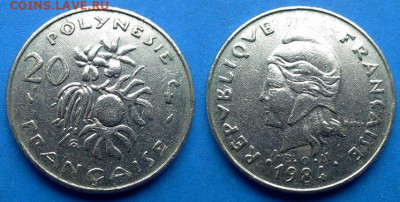 Французская Полинезия - 20 франков 1984 года до 4.10 - Французская Полинезия 20 франков, 1984