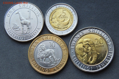 Кения 4 монеты 2018 (фауна) до 5.10 - Кения 2018 набор.JPG