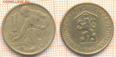 Чехословакия 1 крона 1966 г., до 05.10.2020 г. 22.00 по Моск - Чехословакия 1 крона 1966 1819