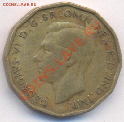 Великобритания 3 пенса 1943 г.До 20.09.11 г. 21-00 МСК. - 3 п 43.1