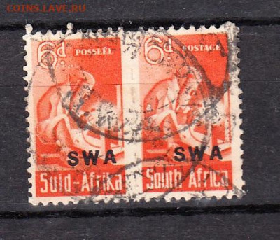 Колонии 1942 Южная Африка 1м сварщик  пара сцепка надп SWA - 227