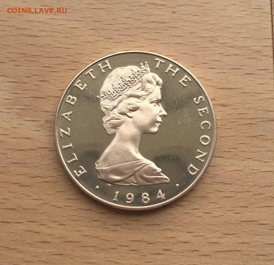 Крона Шайба Остров Мэн 5 фунтов 1984 Рыцарь Proof Пруф - IMG_5958.JPG