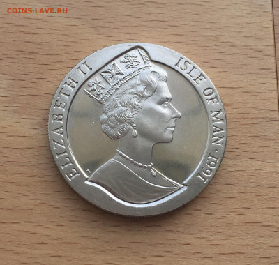 Крона Шайба Остров Мэн 1 крона 1991 Кубок Америки Сан-Диего - IMG_5757.JPG