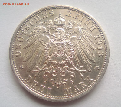 Пруссия 3 марки 1913 A "25 лет прав." UNC с 200₽ до 05.10.20 - 2