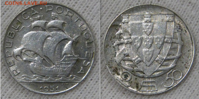 ПорПортугалия 2,5 эскудо 1951 до 22-15 03.10.2020 - Португалия 2,5 эск 1951
