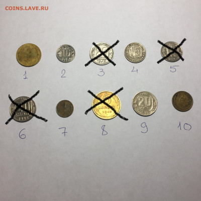 Монеты 1939-50гг 10шт, все по 100 - image-01-10-20-06-42