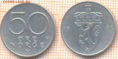 Норвегия 50 эре 1983 г., до 08.10.2020 г. 22.00 по Москве - Норвегия 50 эре 1983 1861