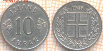 Исландия 10 эйре 1946 г., до 08.10.2020 г. 22.00 по Москве - Исландия 10 эйре 1946 1879