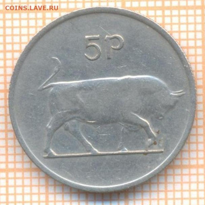 Ирландия 5 пенсов 1975 г., до 12.10.2020 г. 22.00 по Москве - Ирлания 5 пенсов 1975 1886