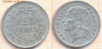 Франция 5 франков 1947 г., до 12.10.2020 г. 22.00 по Москве - Франция 5 франков 1947  414