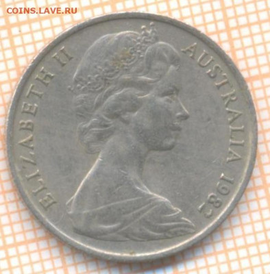 Австралия 10 центов 1982 г., до 13.10.2020 г. 22.00 по Москв - Австралия 10 центов 1982 1917а