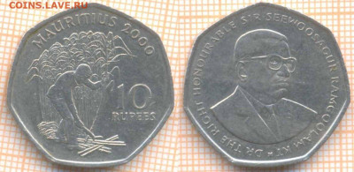 Маврикий 10 рупий 2000 г., до 13.10.2020 г. 22.00 по Москве - Маврикий 10 рупий 2000 1942