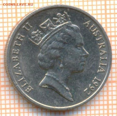Австралия 10 центов 1992 г., до 14.10.2020 г. 22.00 по Москв - Австралия 10 центов 1992 1933а