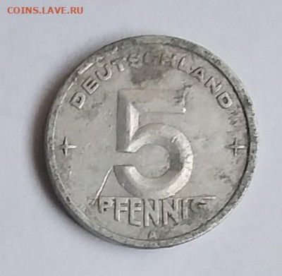 Германия ГДР 5 пфеннигов 1949 г. - Германия ГДР 5 пф 1949а