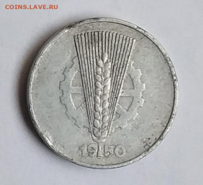 Германия ГДР 10 пфеннигов 1950 г - Германия ГДР 10 пф 1950в