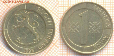 Финляндия 1 марка 1998 г., до 15.10.2020 г. 22.00 по Москве - Финляндия 1 марка 1998 1964