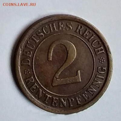 Германии 2 рентенпфеннига 1924 (А) - (Веймарская республика) - Германия 2 рентенпфенниг 192а
