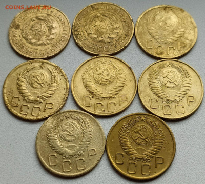 3 коп 1932-35-37-43-48-54-56(2)гг. до 18.10.20. 22-00 Мск - 3 коп 1932-35-37-43-48-54-56(3)гг.