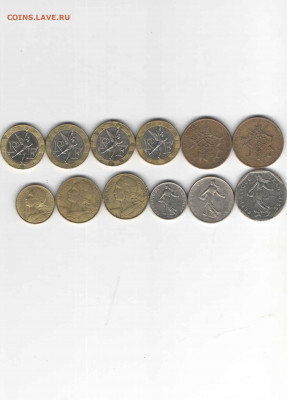 Франция, 12 монет,счетный жетон Людовик, до 22.00 мск.20.10 - Франция