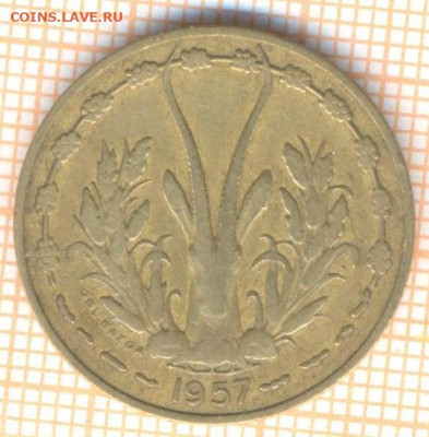 Французская Западная Африка 10 франков 1957 г., до 20.10.202 - Фр Зап Африка 10 фр 1957 1977